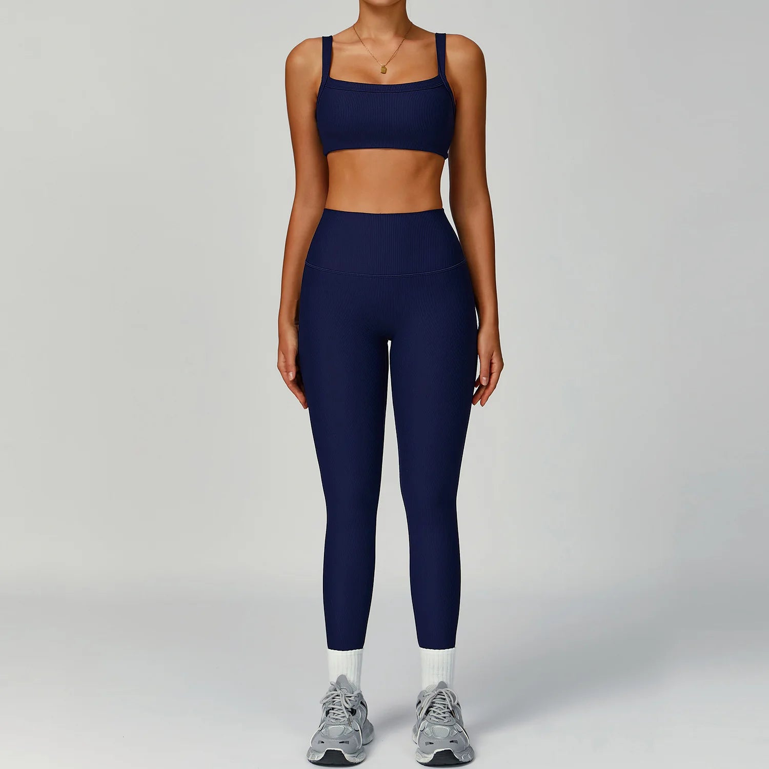 Conjunto Fitness VYRA Seamless - Legging + Top Manga Longa Canelado